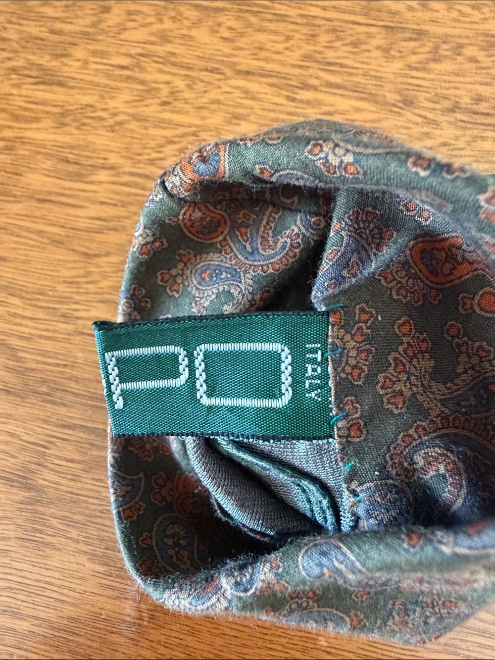 Vintage Leather Gloves from Italy - Green with Paisley Cuff
